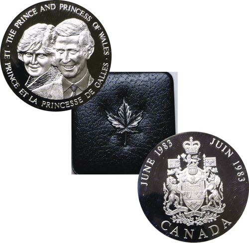 1983 Kanada Proof Silber Royal Visit Prince and Princess of Wales Medaille OGP