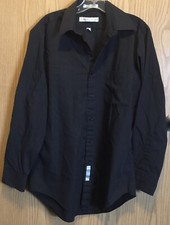 Geoffrey Beene Size 32/33 Black Light Weight Bottom Down Pocket Shirt