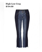 Cabi New NWT High-Low Crop 6281 2 tone Blue Denim Size 0 - 20 stretch Was 154