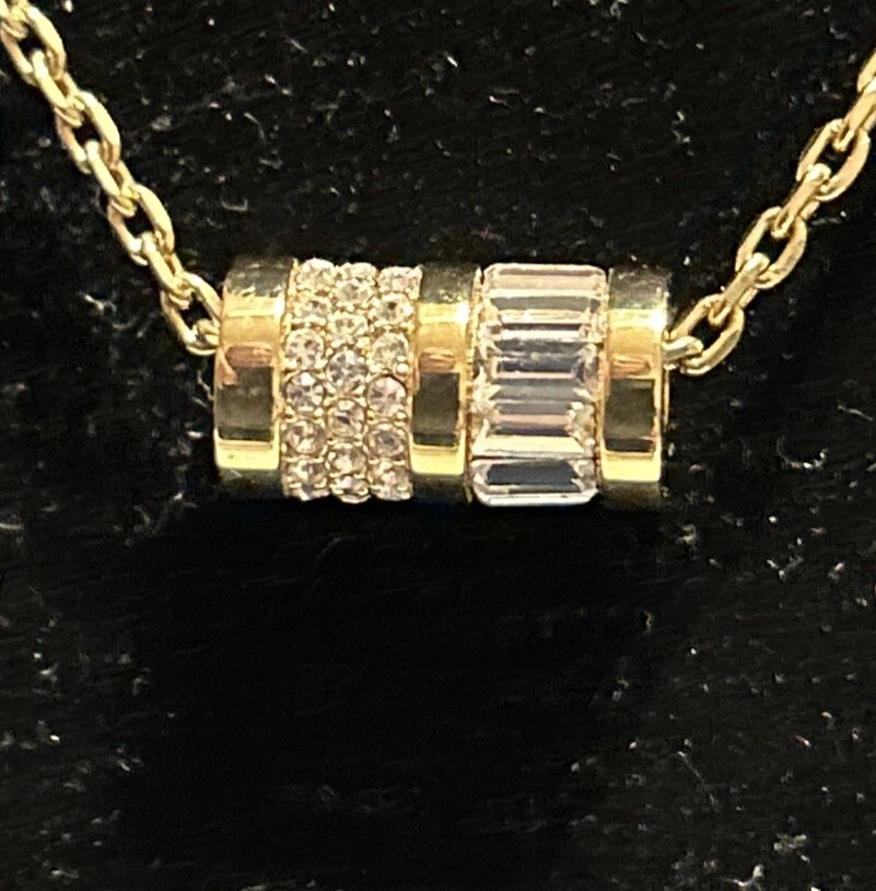 COLLAR MICHAEL KORS CHAPADO EN ORO CIRCONITAS CÚBICAS Barril 16" Cadena Colgante Feria Foto 2 de 4