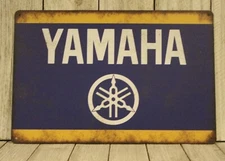 Yamaha Tin Metal Sign Motorcycles Biker Vintage Rustic Style Garage Man Cave