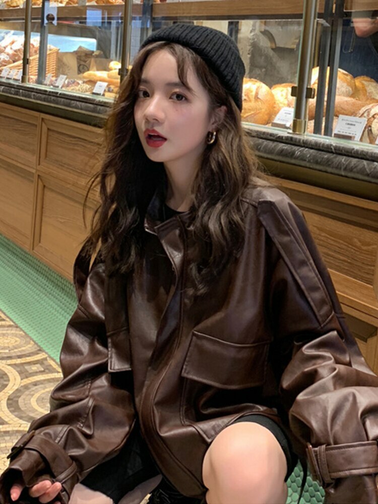 人気デザイナー 31# Lautaroロングフェイクレザーロングコート 2XL