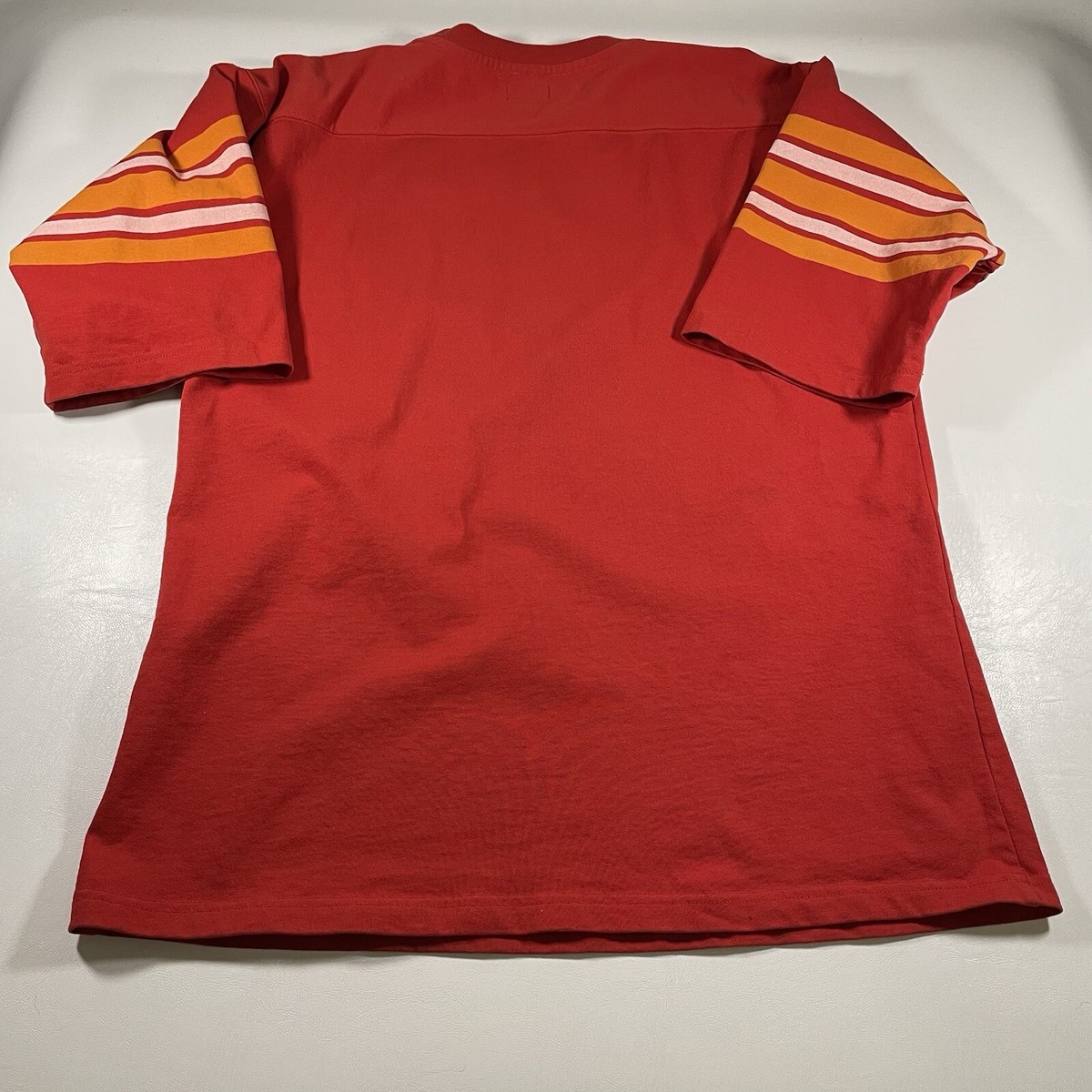 J Peterman Shirt M Football Jersey Red Striped Arms Pullover Mens 