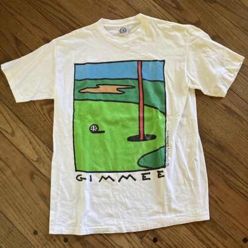 Vintage Gimmee Gravity Graphics Tshirt Large USA Single Stitch Gimme Golf 90s - Picture 1 of 4