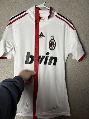 Ac Milan 09/10 Away Kit Size Large L Womens Fit White Kit Italy Beckham Era - Picture 5 of 7