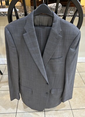 Peter Millar Suit Mens 44XT Gray Wool Jacket Pant 37X31 Business Career