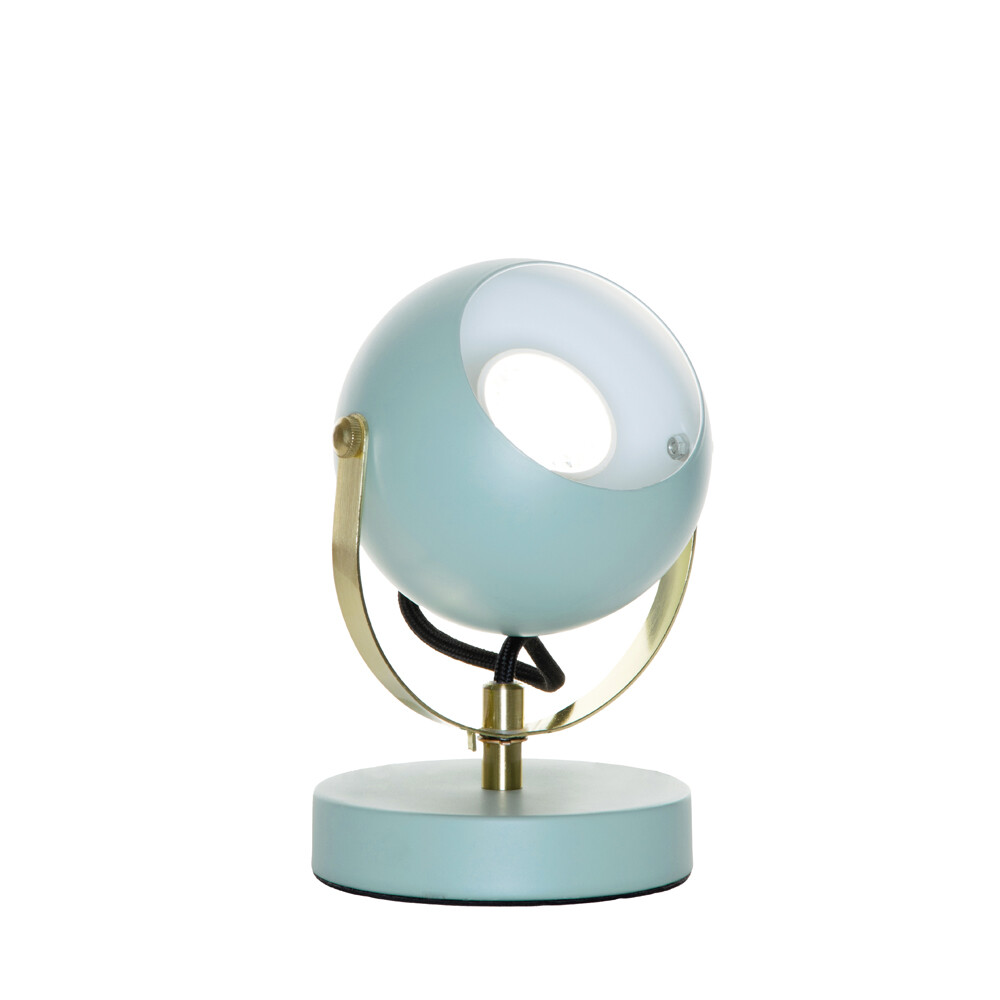 Litecraft Table Lamp Eyeball Adjustable Desk Light - Sage, Satin Brass