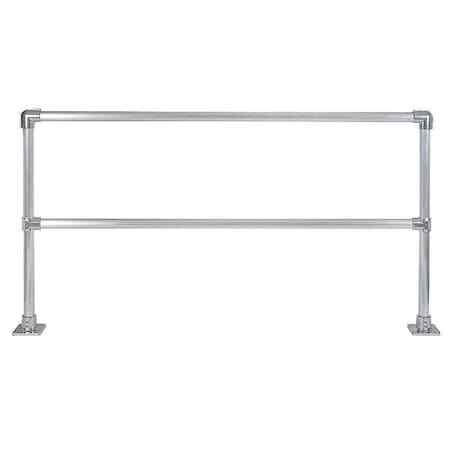 Hollaender 50240 Handrail Section,8 Ft L, 42 In H,  Floor Mounted, Aluminum, 5