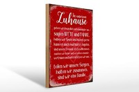 Holzschild Spruch 30X40 Cm Zuhause Sind Wir Eine Familie Deko Schild