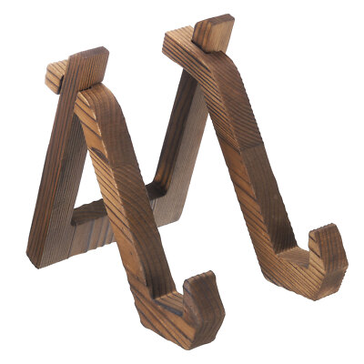 Wooden Plate Display Stand, 5.9 Inch Display Holder for Plate, Brown