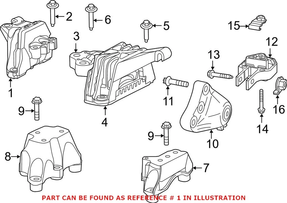 Aislador de montaje de motor derecho de pasajero Mopar original OEM para Dodge Dart 2015-2016 Foto 2 de 2