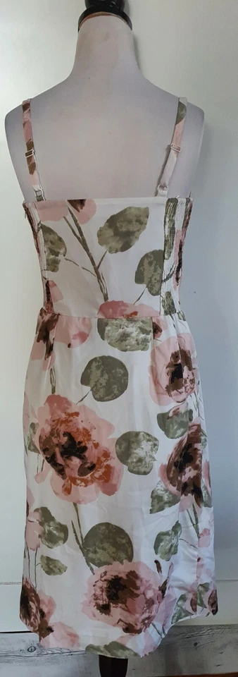 TOGETHER Womens Ivory/Pink/Green Floral Dress Size 38 - image 3 of 4