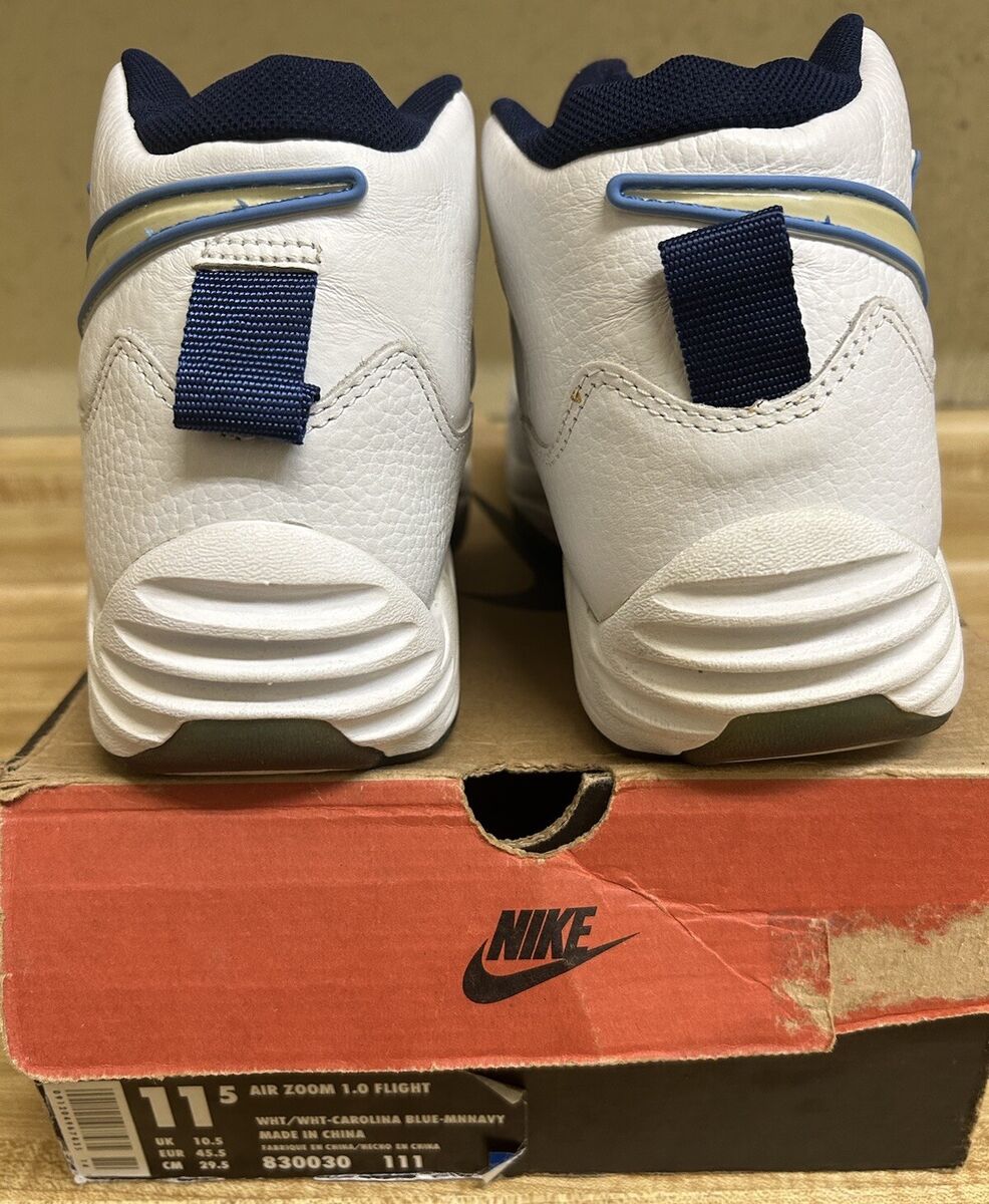 Nike Air Zoom 1.0 Flight OG White Carolina Blue 1995 Size Nike Air Zoom 1.0 Flight OG White Carolina Blue 1995 Size