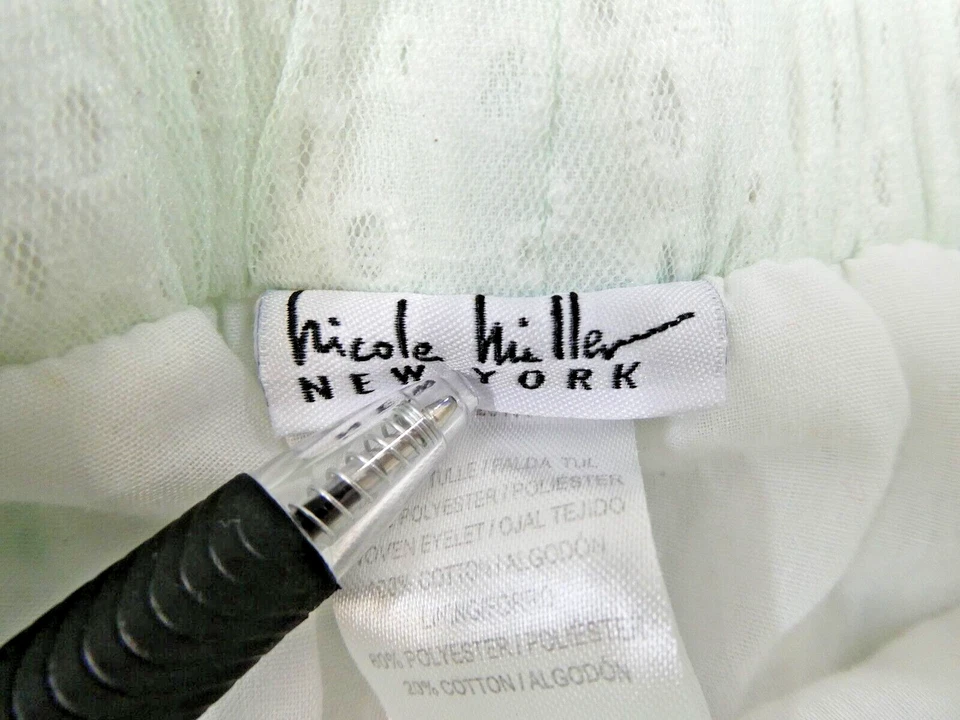 Nicole Miller Toddler Girl Skirt Green White Tulle Layered 12 Months - Image 3 of 4