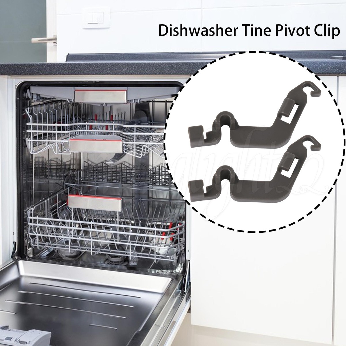 x Dishwasher Tine Pivot Clip Plastic Replacement for Whirlpool