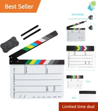 Professional Film Slate Clapper Board: Complete Set with Eraser & Custom Markers