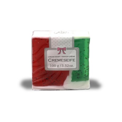 Seife  Melon Fresh  100g Rot/Grün Vegan BadeFee Glycerinseifen