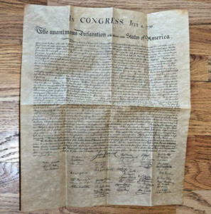 Declaration of Independance Reproduction Antiqued Parchment Print 16"Hx13.5"W