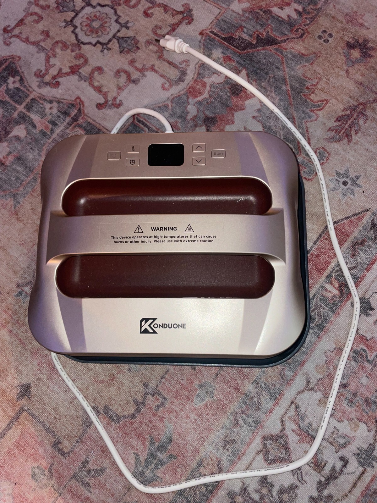 Konduone Portable Heat Sublimation Press Machine for TShirts Rose Gold