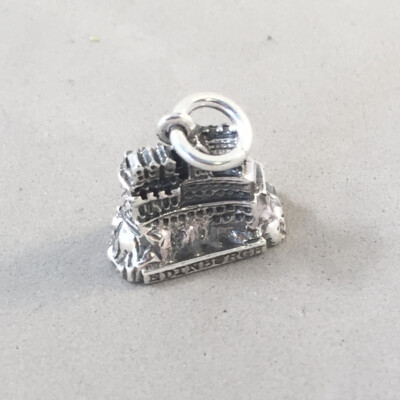 .925 Sterling Silver 3-D EDINBURGH CASTLE CHARM NEW Scotland 925 New TB48