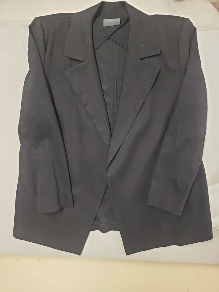 Theory Black Jacket Coat Linen Viscose - Image 3 of 4