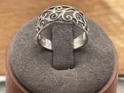 Vintage Sterling Silver Scroll Filigree Band size 7.5--2392.23