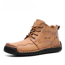 Men's Microfiber Leather Ankle Snow Boot Casual Warm Plush Winter Plus Size Shoe