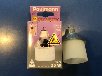 PAULMANN Halogen Dekozylinder Satiniert 12V 20W, 35W, 50W GU5,3 ø51mm weiß