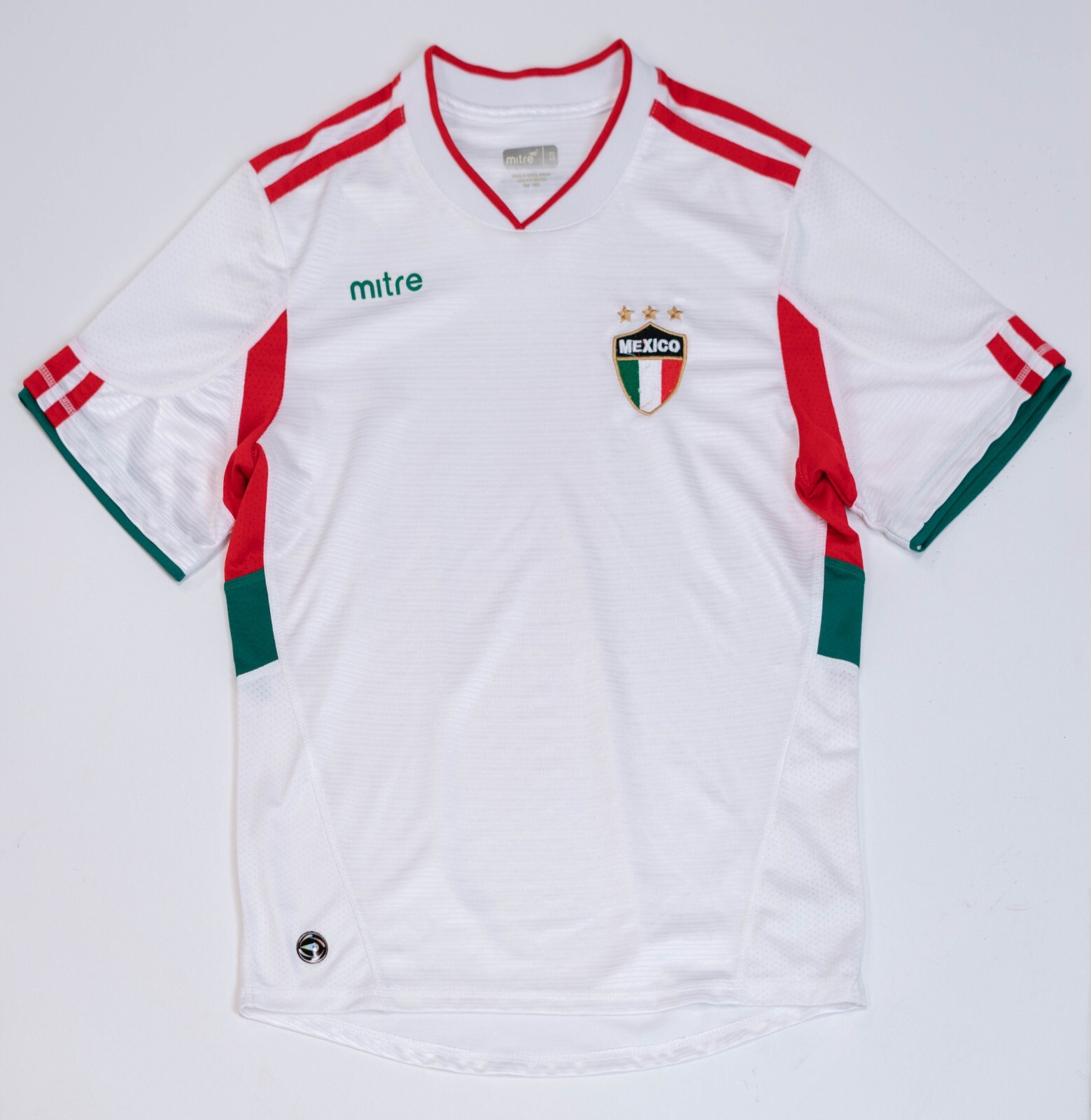 Mexico El Tri National Team Soccer Futbol Jersey Mitre Men's Small White - READ