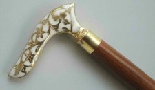 Victorian Derby Brass Head Handle brown 3 Fold Wooden Walking Stick New Handmade