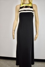 Badgley Mischka Black Long Sequins Women's Evening Dress Size 6 On Sale sn