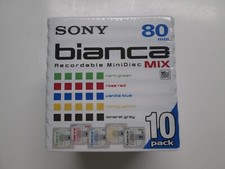 Sony Bianca 10MDW80BAX 80min Recordable MiniDisc Mix - 10 Pack
