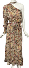 Polo Ralph Lauren Dad Florla One Shoulder Brown Floral Maxi Dress Size 0 NEW