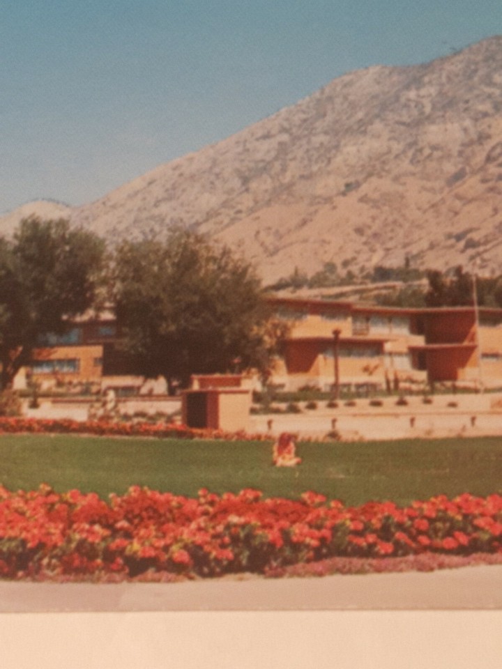1950s postcard Heritage Halls women housing Brigham Young University