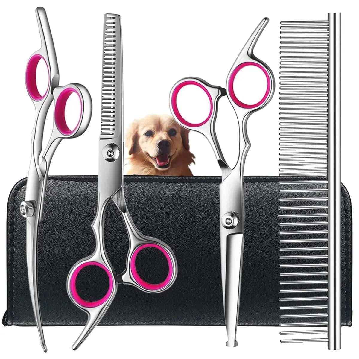 4 Pcs Dog Grooming Scissors with Safety Round Tip-Stainless Steel Trimming Kits
Opens in a new windo