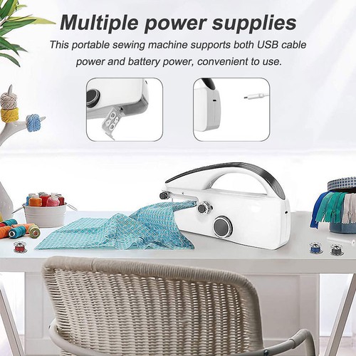 Handheld Sewing Machine Battery Powered Electric USB Needlework DIY Machines - Picture 8 of 9