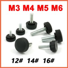 M3 M4 M5 M6 Thumb Screws Hand Knob Bolts Black Plastic Round Knurled Thumb Screw