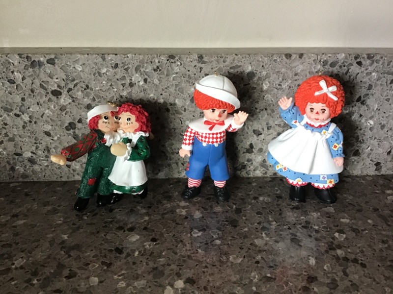 S&S Raggedy Ann-Andy & Hallmark Mop Top Wendy & Billy Madame Alexander Ornaments