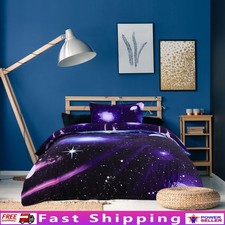 Galaxy Duvet Cover Set 3D Printed Bedding Soft Comfortable Astronaut Theme Quilt