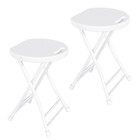 OROFULL 18"Folding Stool 2 Pack, 600lbs Capacity Bar Stool with Anti-Slip, White — photo 9