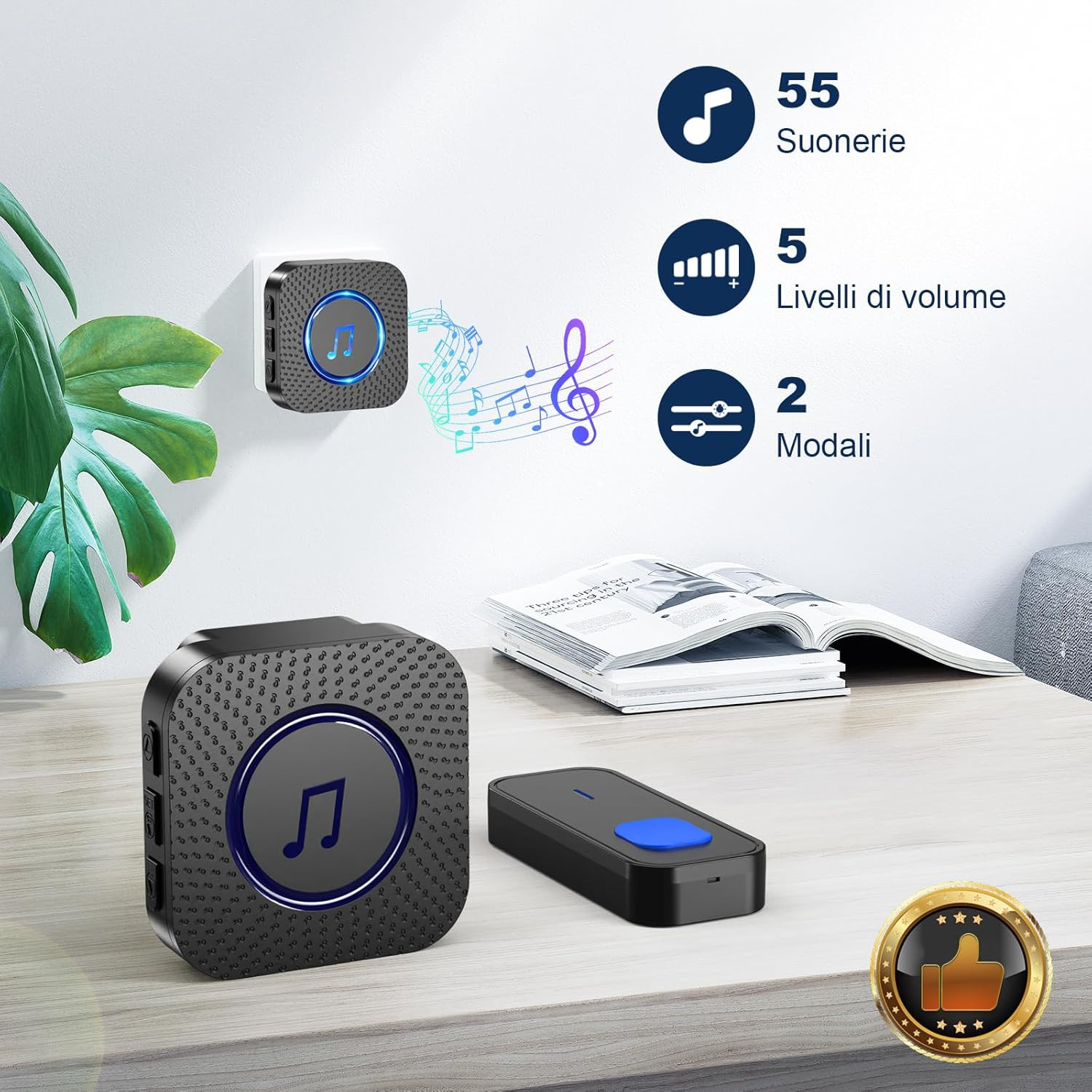 Campanello Senza Fili da Esterno: Wireless Casa Impermeabile 300m - 4