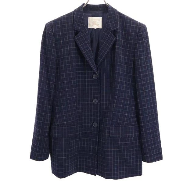 Usado Burberrys Años 90 Antiguo Sanyo Shokai Lana Cuadros Patrón Falda Traje Configuración Mujeres