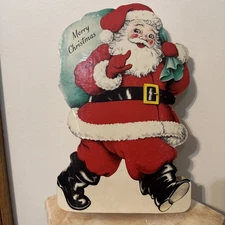 VINTAGE CHRISTMAS SANTA CLAUS JOLLY ST NICK CANDY BOX CONTAINER CARDBOARD