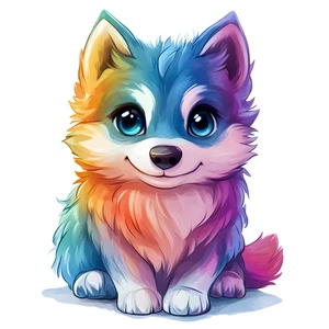 Cute Puppy Chibi Colourful Animal Self Adhesive Sticker