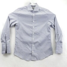 Charles Tyrwhitt Dress Shirt Mens 15.5 32/33 Blue Check Non Iron Slim Fit