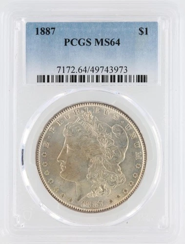 1887 Morgan Silver Dollar PCGS MS64 S$1 Philadelphia Minted No Reserve