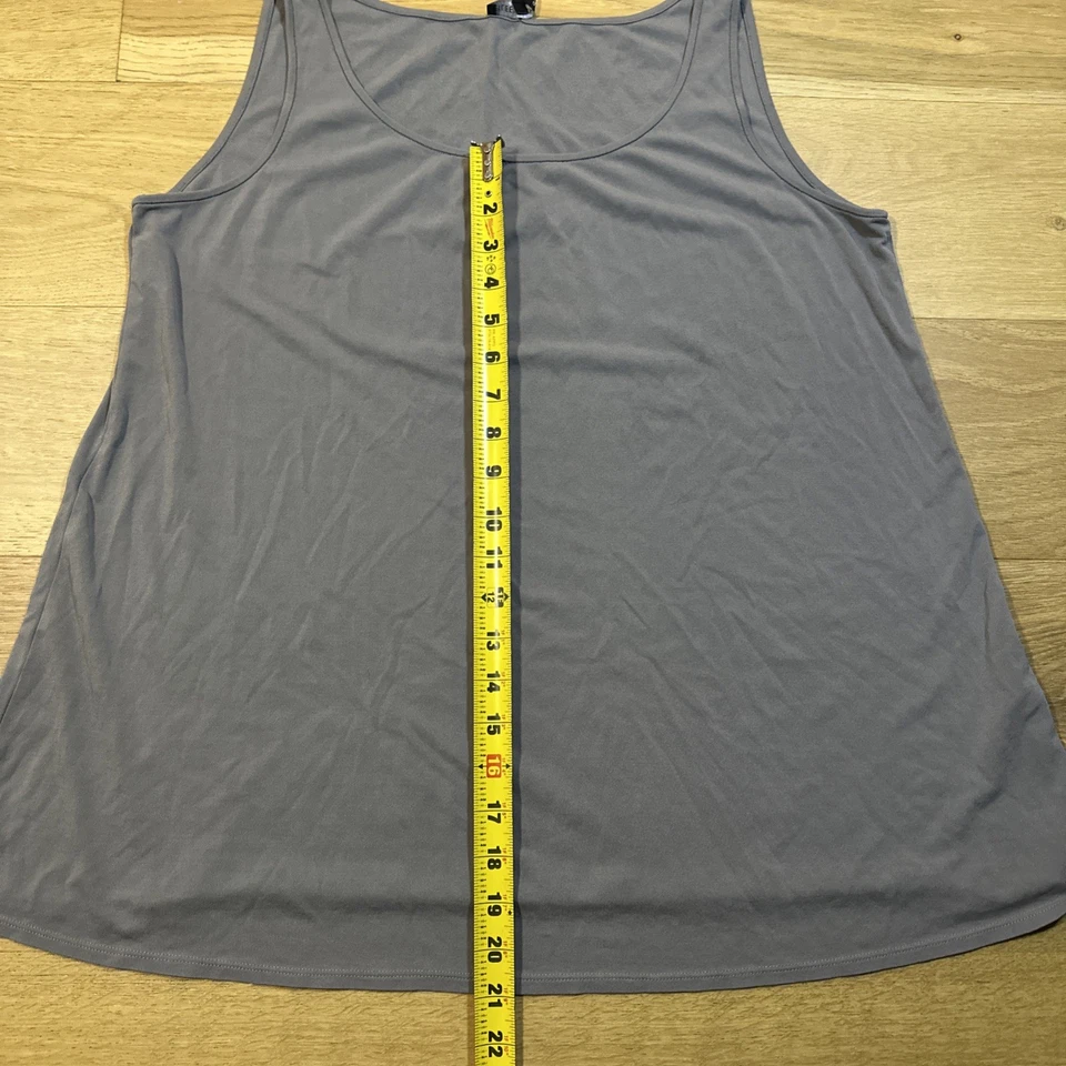 Eileen Fisher Stretch Silk Charmeuse Scoop Neck Tank Women’s Size L Dove Gray - Image 2 of 4