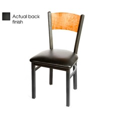 Oak Street Mfg Plain Black Wood Back Chair w/Black Vinyl Seat