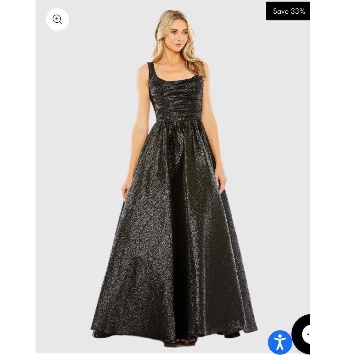 NWT MAC DUGGAL Women's Black Sparkle Gown 4 Formal Evening Prom Dress Whimsigoth