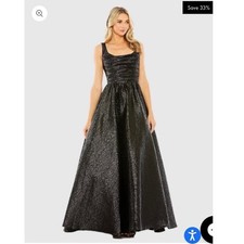 MAC DUGGAL Womens Black Sparkle Gown Dress 4 Formal Gala Prom Dance Whimsigoth